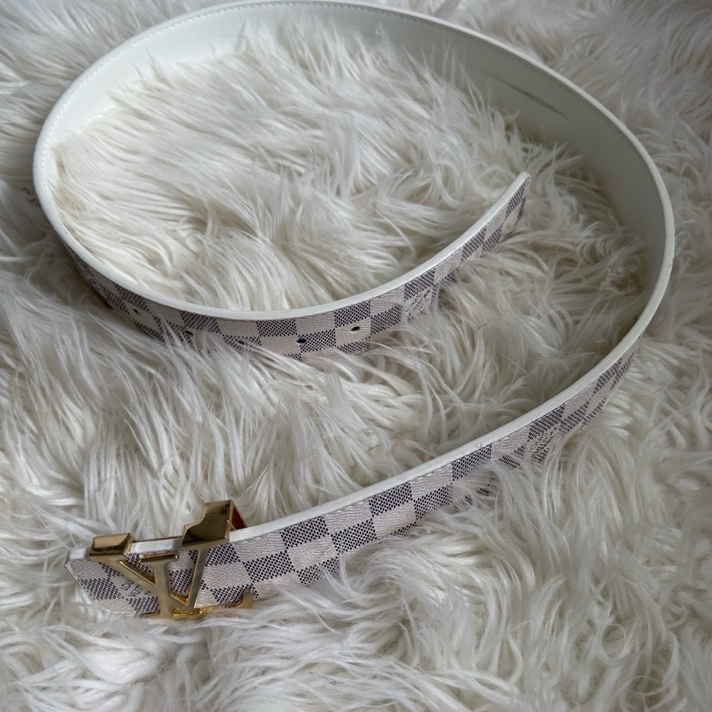LV White and Gray Women's Belt